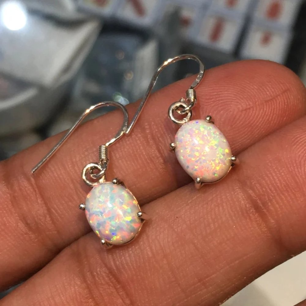 Fire Opal Earrings Healing Protection Earrings Balance Chakra Resizable